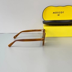 Moscot Lemtosh Wood Grain Frame Blue Lens Sunglasses Handmade Unisex