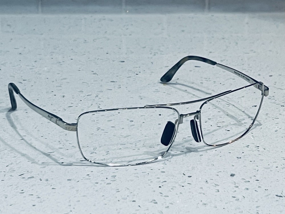 Maui Jim “BLACK ROCK” 218-17 Gloss Silver WRAP STAINLESS STEEL Sunglass Frames