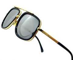 Men’s Sunglasses Rapper New Oversize Fashion Square Women Designer Flat Top Gold