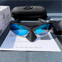 Oakley PLANTARIS Sunglasses OO9437-0363 Matte Transparent Black PRIZM Blue Lense