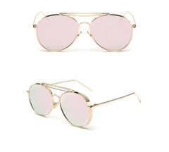 Women’s Sunglasses Gold Metal Thick Metal Frame Round Oval Fashion Designer Qual