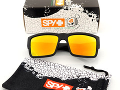 NEW B-Stock Polarized Spy+Optic Cyrus Sunglasses Matte Black Orange Mirror Lens