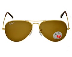 Ray-Ban Sunglasses RB3025 Aviator Classic Gold Frame Polarized Brown Lens 58mm
