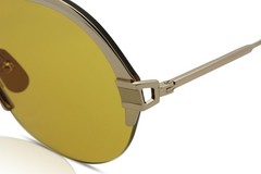 Thom Browne Sunglasses TBS811 01 12K White Gold-Plated Titanium/Yellow