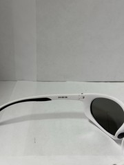Bimini Bay White Plastic Wrap Solid Pattern Blue Plastic Lens Sunglasses Men
