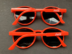 COCA COLA BRANDED RED PLASTIC SUNGLASSES TWO PAIR NEW
