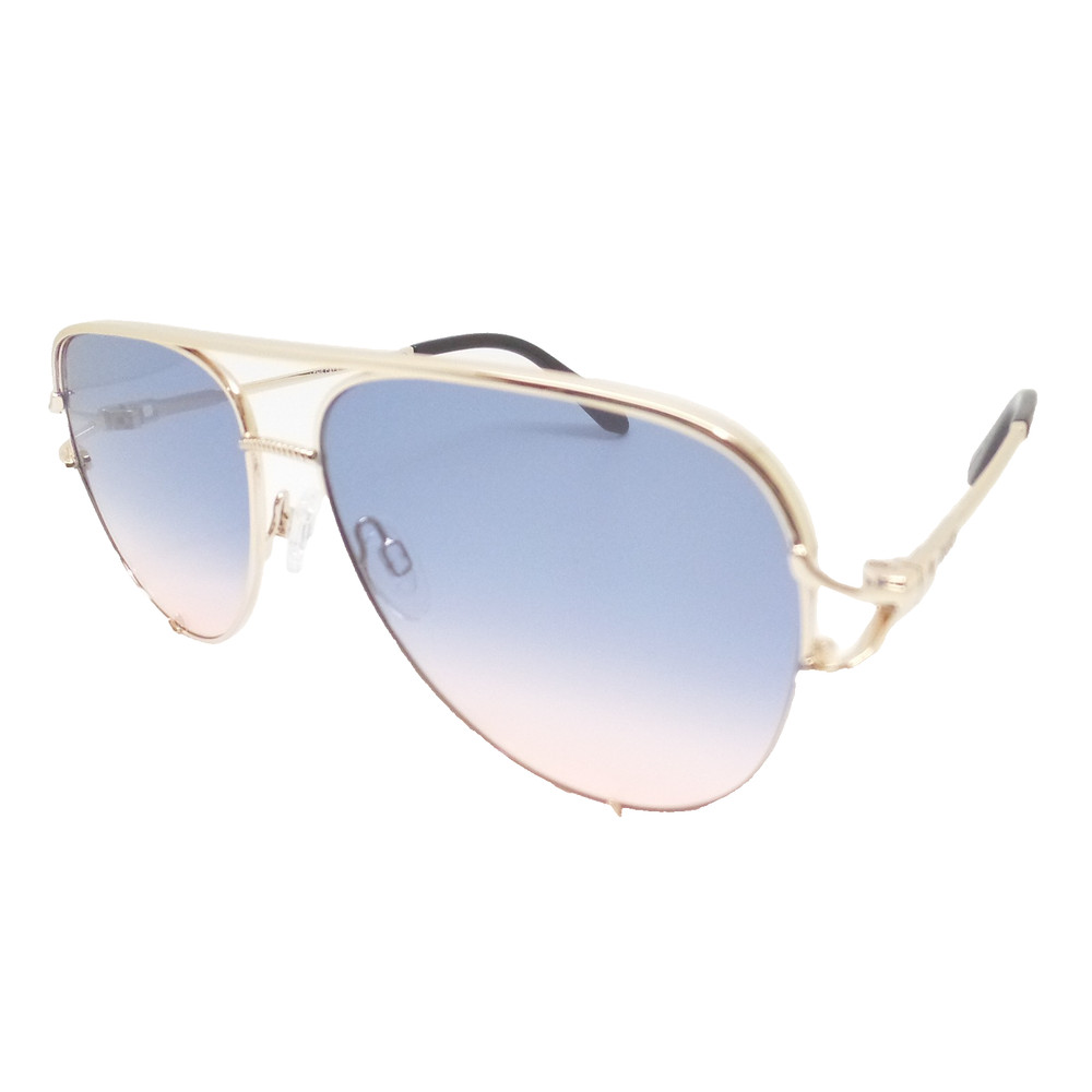 Quay High Key Twist Gold Blue Rose Sunglasses Authentic New