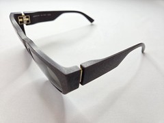 MYKITA MYLON TRINITY MD22 EBONY BROWN COL 322 w RAW GREEN SOLID LENS SUNGLASSES