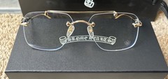 Chrome Hearts Gold “FLUID” Model Rimless Designer Eyeglasses (58-18-147mm)