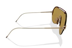 Thom Browne Sunglasses TBS811 01 12K White Gold-Plated Titanium/Yellow