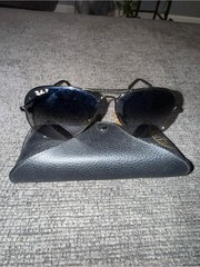 Ray-Ban RB3025 Aviator Large Metal Polarized Sunglasses Black 62mm Italy