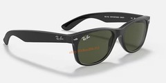 Ray-Ban New Wayfarer RB2132 Sunglasses Matte Black Frame G-15 Green Lens 55mm
