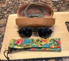 Maui Jim KAHUNA Aviator Polarized Sunglasses MJ162-02 Sport Gunmetal/Black Glass