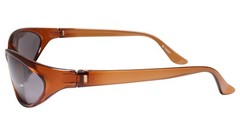Lightweight Low Profile Cycling Running Wrap Sport Transparent Brown Sunglasses