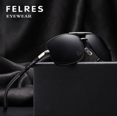 Square Polarized Metal Driving Sunglasses Men Fishing Outdoor Sports Glasses