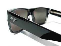 UK NEW Maui Jim KEAHI Gloss Black POLARIZED Neutral Grey GLASS Sunglass 873-02