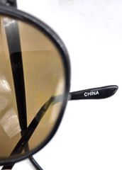 Vintage Black Top Bar Classic Plastic Sunglasses 1980s, 148mm temple, NOS, China