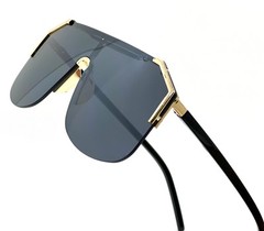 Irregular Frameless Mirrored One-piece Oversized Shades Sunglasses Men Shades