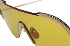 Thom Browne Sunglasses TBS811 01 12K White Gold-Plated Titanium/Yellow