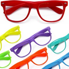 Clear Lens Glasses Fashion Designer Vintage Fun Retro Neon Colorful Party UV400