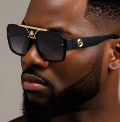 XL MENS UV400 Large Wide Frame Oversized Gangster Rectangle Shade Sunglasses