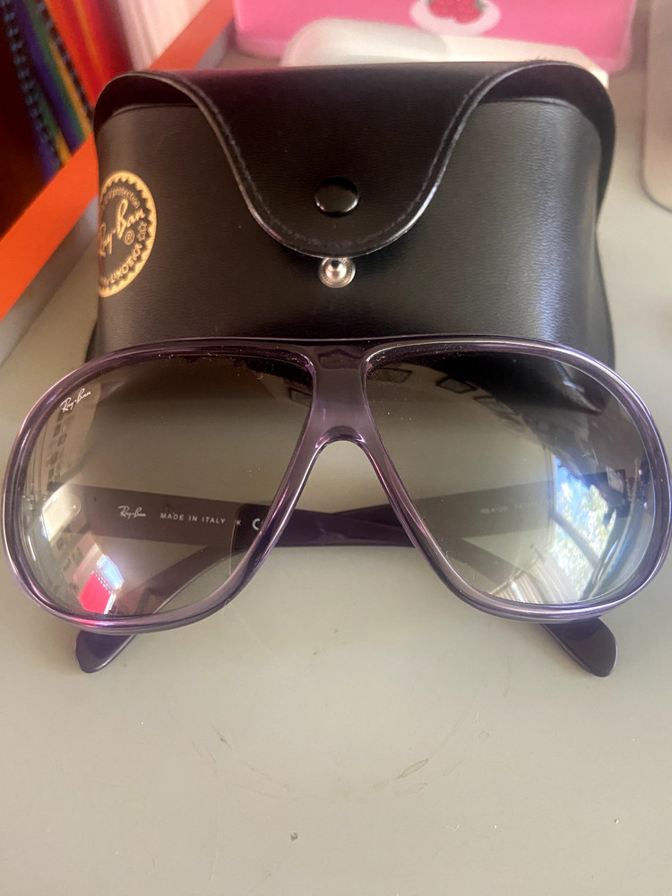 Ray Ban sunglasses 4129 741/11 2N – Made in Italy – Purple frame – includes case