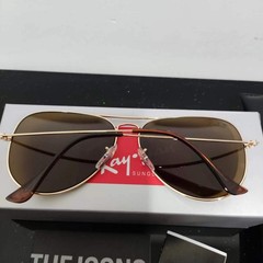 RAY-BAN RB3026, aviator sunglasses , Gold Frame/Large 62mm Brown Lens