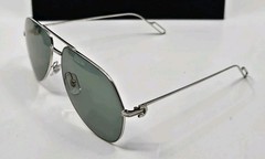 Cartier CT0110S Premiere de Cartier Blue Aviator 60 14 140 Chrome Sunglasses