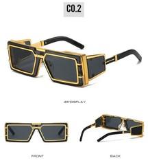 Unisex Punk Square Metal Frame Sunglasses Fashion Shades