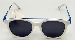Fila Mens Soft Square White Blue Top Bar Sunglass , Solid Smoke Lens SF9335 06VC
