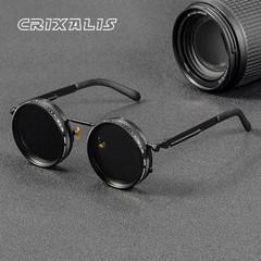 CRIXALIS Polarized Round Sunglasses ND9 Adjustable Dimming UV400 Retro Punk