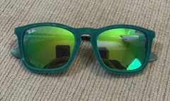 New Authentic Ray-Ban CHRIS RB4187 60823r/ Flocked Green Men Sunglasses Rubber