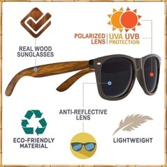 Bamboo Sunglasses Wooden Retro Vintage Mirror Fishing Polarized Glasses New USA