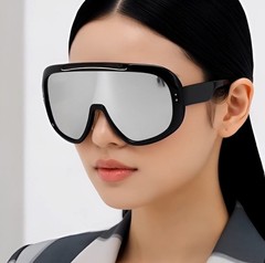 FUTURISTIC OVERSIZED ONE PIECE SHIELD LENS WRAP AROUND SPORT DESIGNER SUNGLASSES