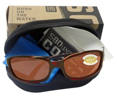 Costa Del Mar Brine Tortoise Frame Copper 580 Plastic Polarized Lens Sunglasses