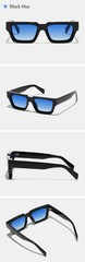 Ruiao 2026 fashion black small rectangular thick frame sunglasses for men