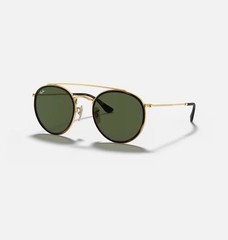 Ray-Ban RB3647-N Double Bridge Round Sunglasses Gold Metal