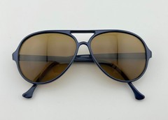 Vintage VUARNET PX 374 145 POLARIZED BROWN LENS, DARK BLUE NYLON CATS SUNGLASSES