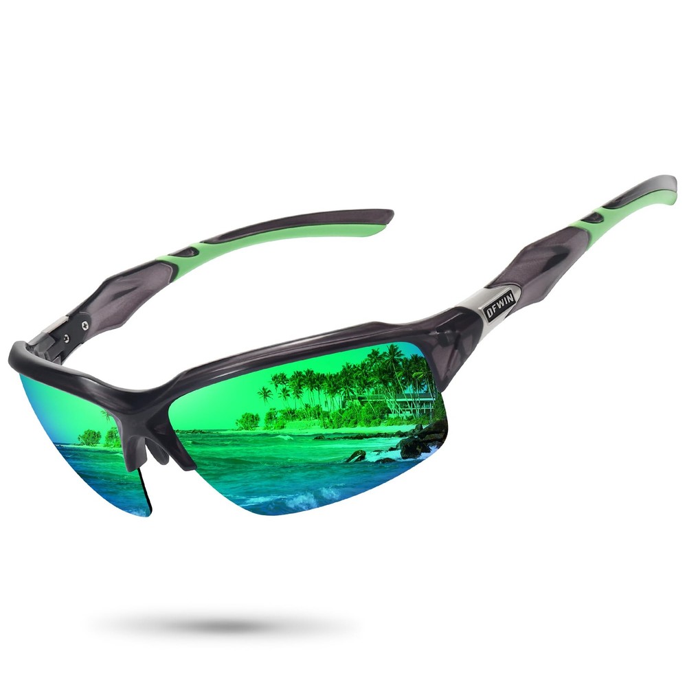Polarized Sports Sunglasses for Men Women Wrap Around Half Frame Cycling Fish…
