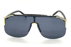 Irregular Frameless Mirrored One-piece Oversized Shades Sunglasses Men Shades