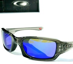 NEW Oakley FIVES Squared Grey Smoke POLARIZED Galaxy Blue Mirror Sunglass 9238