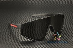 PRADA LINEA ROSSA PS 04WSF DG006F Black Rubber Dark Grey 39 mm Men’s Sunglasses