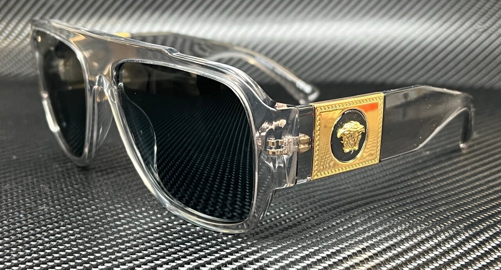 VERSACE VE4436U 530580 Transparent Grey Men’s 57 mm Sunglasses