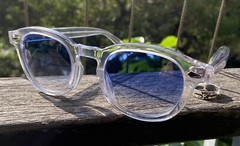 Men Blue Gradient Sunglasses Johnny Depp Sunglasses handmade blue sunglasses