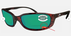 Costa Del Mar Brine Readers C-Mate 1.50 Tortoise Green Mirror 580P Plastic Lens
