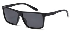 Polarized Sunglasses Black Frame Smoke Gray Lens Mens Square Trendy Style