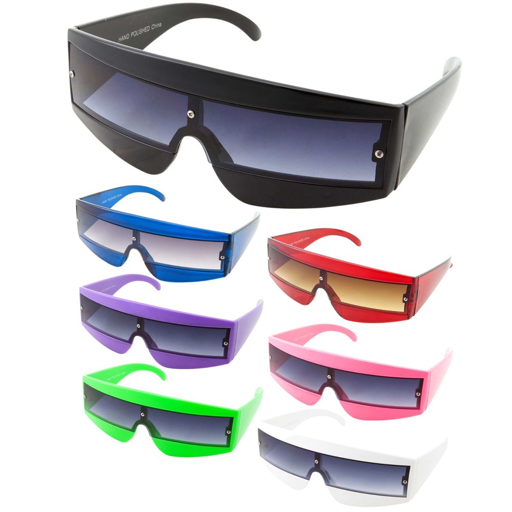 80s Visor Wrap Around Cyclops Space Robotic Party Shades Sunglasses Lady Gaga