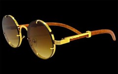 Mens CLASSY Elegant Modern Retro Hip Hop SUN GLASSES Round Gold Frame Honey Lens
