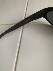 Vintage Bolle Lodo 1748201038 CE Black Oval Wrap Sunglasses
