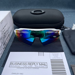 Oakley Radar EV Patn OO9208 Sunglasses White Black & Green Polarized Lenses